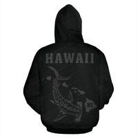 Hawaii Kakau Polynesian Gray Hammerhead Shark Hoodie (Zip) - Polynesian Pride