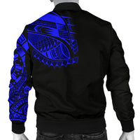 Polynesian Chest Tattoo Men's Bomber Jacket Blue - Polynesian Pride