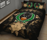 Pohnpei Polynesian Quilt Bed Set Hibiscus Gold - Polynesian Pride