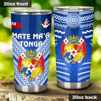 Mate Ma'a Tonga Rugby Tumbler Polynesian Creative Style - Blue Tumbler 20oz Large Blue - Polynesian Pride