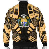 Nauru Men Bomber Jackets - Polynesian Tattoo Gold - Polynesian Pride