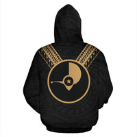 Yap All Over Zip up Hoodie Gold Sailor Style - Polynesian Pride