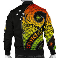 Papua New Guinea Men's Bomber Jacket - PNG Bird And Polynesian Decorative Pattern - Polynesian Pride