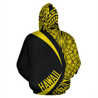 Kanaka Polynesian Zip up Hoodie Tribal Circle Style Yellow Color - Polynesian Pride
