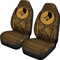 Yap Car Seat Cover - Yap Flag Polynesian Tattoo Gold - Polynesian Pride