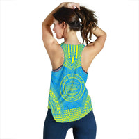 Palau Women's Racerback Tank - Polynesian Chief Flag Version - Polynesian Pride