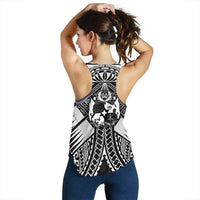 Tonga Polynesian Women's Racerback Tank - Tonga White Seal with Polynesian tattoo - Polynesian Pride