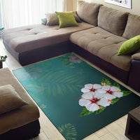 White Hibiscus Area Rug - Polynesian Pride