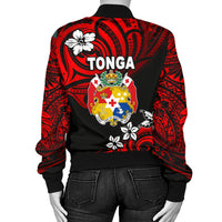 Mate Ma'a Tonga Rugby Women's Bomber Jacket Polynesian Unique Vibes - Red - Polynesian Pride