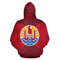 Tahiti All Over Hoodie Polynesian Royal Style - Polynesian Pride
