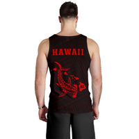 Hawaii Kakau Polynesian Hammerhead Shark Map Men's Tank Top - Red - Polynesian Pride