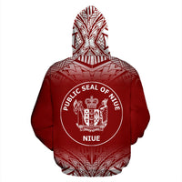 Niue Polynesian Custom Hoodie Fog Red - Polynesian Pride