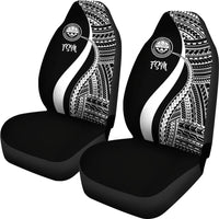 Federated States of Micronesia Car Seat Covers - White Polynesian Tentacle Tribal Pattern - Polynesian Pride