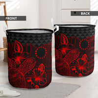 Cook Islands Laundry Basket - Polynesian Turtle Hibiscus Red - Polynesian Pride