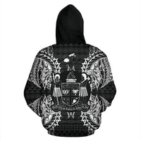 Fiji Polynesian ll Over Hoodie Map Black - Polynesian Pride