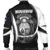 Nauru Polynesian Bomber Jacket (Men) - Nauru Spirit (White) - Polynesian Pride
