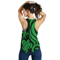 New Caledonia Women's Racerback Tank - Green Tentacle Turtle - Polynesian Pride