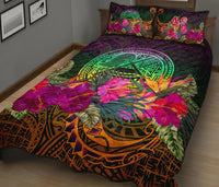 American Samoa Quilt Bed Set - Summer Hibiscus - Polynesian Pride