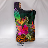 American Samoa Hooded Blanket - Summer Hibiscus - Polynesian Pride