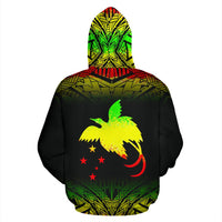 Papua New Guinea Polynesian ll Over Custom Hoodie Reggae Fog - Polynesian Pride