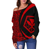 Kanaka Polynesian Women's Off Shoulder Sweater 02 - Polynesian Pride