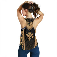 Hawaiian Kanaka Polynesian Women's Racerback Tank Active Gold - Polynesian Pride
