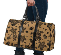 Polynesian Turtle Palm And Sea Pebbles Gold Hawaii Travel Bag - Polynesian Pride