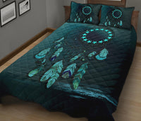 Cook Islands Polynesian Quilt Bed Set Dreamcatcher Blue - Polynesian Pride