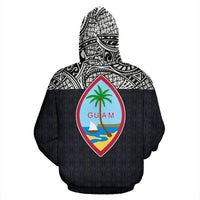 Guam All Over Zip up Hoodie Polynesian Black Version - Polynesian Pride