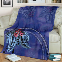 Hibiscus Flowers Premium Blanket - Polynesian Patterns Style - Polynesian Pride