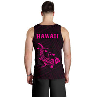 Hawaii Kakau Polynesian Hammerhead Shark Map Men's Tank Top - Pink - Polynesian Pride