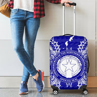 Northern Mariana Islands Polynesian Luggage Covers Map Blue - Polynesian Pride