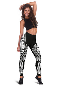Federated States Of Micronesia Women Leggings Polynesian Pattern Black - Polynesian Pride