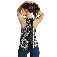 Kanaka Map Women's Racerback Tank White - Polynesian Pride