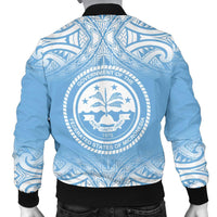 Federated States of Micronesia Men's Bomber Jacket - Fog Blue Style - Polynesian Pride