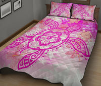 Hawaii Turtle Hibiscus Quilt Bed Set - Dreamy Style - AH - Polynesian Pride