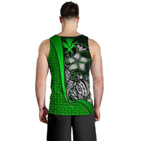 Polynesian Hawaii Men Tank Top Green - Turtle with Hook - Polynesian Pride