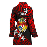 Mate Ma'a Tonga Rugby Women's Bath Robe Polynesian Unique Vibes - Red - Polynesian Pride