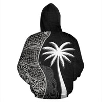 Fiji Polynesian Hoodie Coconut Tree Black - Polynesian Pride