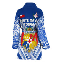 Mate Ma'a Tonga Rugby Women's Bath Robe Polynesian Creative Style - Blue - Polynesian Pride