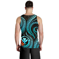 Polynesian Hawaii Men Tank Top - Turquoise Plumeria - Polynesian Pride