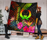 Pohnpei Polynesian Personalised Premium Quilt - Hibiscus and Banana Leaves - Polynesian Pride