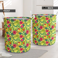Hawaii Tropical Leaves And Flowers Hawaii Laundry Basket - Polynesian Pride