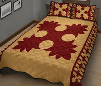 Hawaiian Quilt Pattern Palm Tree Normal Quilt Bed Set - Polynesian Pride