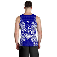 Vanuatu Polynesian Men Tank Top Map Blue - Polynesian Pride