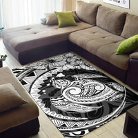 Hawaiian Map Kanaka Honu Hibiscus Globular Polynesian Area Rug AH - Polynesian Pride
