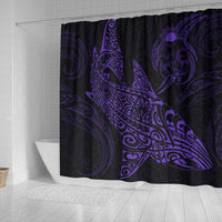 Shark Polynesian Shower Curtain - Polynesian Tattoo Purple - Polynesian Pride