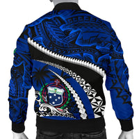 Samoa Men Bomber Jacket Polynesian Shark Tattoo - Polynesian Pride