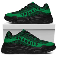 Hawaii Kanaka Maoli Polynesian Chunky Sneaker Line Style Green - Polynesian Pride