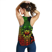 Hawaii Custom Personalised Women's Racerback Tank - Hawaii Seal Rocket Style (Reggae) - Polynesian Pride